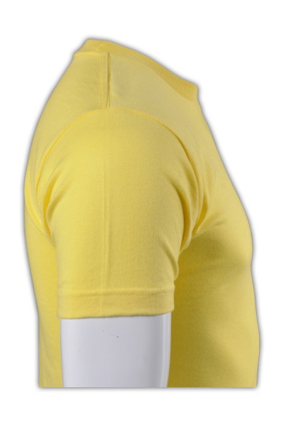 SKT019 printstar Yellow 020 Short Sleeve Men's T-shirt 00085-CVT Solid Color Elastic T-shirt Leisure Slim T-shirt Manufacturer's T-shirt Price Thick Pound T-shirt back view